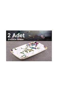 Flora 2 Adet Seramik Dikdörtgen Büyük Kayık Ordövr Tabak 21x33cm Çok Renkli Flora 2 Adet Seramik Dikdörtgen Büyük Kayık Ordövr Tabak 21x33cm Çok Renkli