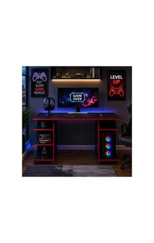 Arvex Oyuncu Masası - Bilgisayar Masası - Gamer Masası Siyah & Kırmızı Siyah-kırmızı - 906139974 Siyah-kırmızı