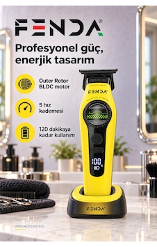 Fenda Profesyonel Bldc Motor 8000 Rpm Tıraş Makinesi Sarı Fenda Profesyonel Bldc Motor 8000 Rpm Tıraş Makinesi Sarı