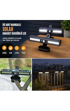 2 Adet 36 Led Mandallı Solar Lamba, Güneş Enerjili, Hareket Sensörlü, 3 Modlu, Kıskaçlı Kablosuz Dış Renkli 2 Adet 36 Led Mandallı Solar Lamba, Güneş Enerjili, Hareket Sensörlü, 3 Modlu, Kıskaçlı Kablosuz Dış Renkli
