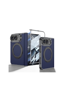 Apple Uyumlu iPhone Duo Kılıf M-safe Şarj Özellikli 360 Derece Dönebilen Standlı Zore Kıpta Kpt-17 Deri Tas Lacivert Apple Uyumlu iPhone Duo Kılıf M-safe Şarj Özellikli 360 Derece Dönebilen Standlı Zore Kıpta Kpt-17 Deri Tas Lacivert