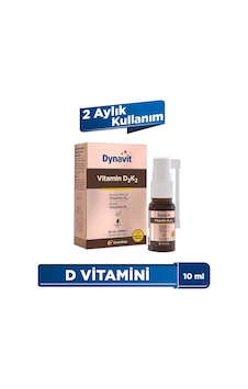 Dynavit Vitamin D3k2 10 Ml Sprey 1000ıu D3 & 20mcg K2 Vitamini - Kas & Kemik & Bağışıklık Dynavit Vitamin D3k2 10 Ml Sprey 1000ıu D3 & 20mcg K2 Vitamini - Kas & Kemik & Bağışıklık