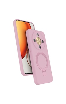 Vendas Honor Magic 8 Lite 5g Kılıf M-safe Şarj Özellikli Standlı Zore Samara Kapak Pembe