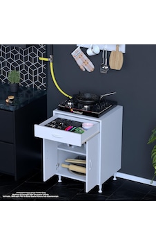 Modilayn Birce M-60 X 87 X 48 Cm Set Üstü Ocak Ve Çekmeceli Raflı Mutfak Dolabı Modilayn Birce M-60 X 87 X 48 Cm Set Üstü Ocak Ve Çekmeceli Raflı Mutfak Dolabı