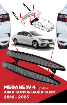 Megane 4 Iv Uyumlu Arka Tampon Bandı Takım 850768508r-850760115r Megane 4 Iv Uyumlu Arka Tampon Bandı Takım 850768508r-850760115r