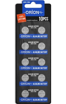 Orion Ag10 Lr54 189a Lr1130 1.5v Alkalin Pil 10'lu Paket Orion Ag10 Lr54 189a Lr1130 1.5v Alkalin Pil 10'lu Paket