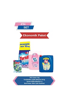 Pril 10kg Çamaşır Deterjanı, 5kg Yumuşatıcı, 4kg Bulaşık Deterjanı, Klozet Bloğu set-hnkdtj-5341-6372