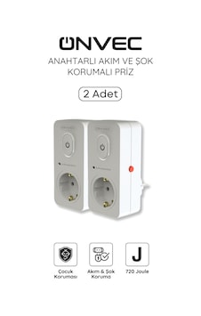 Onvec Basic Anahtarlı Akım Ve Şok Korumalı Priz 720 Joule 2 Adet Yok Onvec Basic Anahtarlı Akım Ve Şok Korumalı Priz 720 Joule 2 Adet Yok