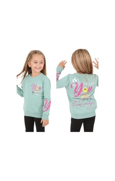 İrem Çocuk Giyim Kız Çocuk You Only Önü Arkası Yazı Resim Desenli Yeşil Renk Şardonlu Sweatshirt Yeşil İrem Çocuk Giyim Kız Çocuk You Only Önü Arkası Yazı Resim Desenli Yeşil Renk Şardonlu Sweatshirt Yeşil