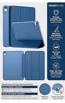 İpad 11. Nesil A16 Ve 10. Nesil 10.9" Uyumlu Kılıf A3355 A2696 Ultra İnce Standlı Kapak Lacivert Kapaklı Kılıf İpad 11. Nesil A16 Ve 10. Nesil 10.9" Uyumlu Kılıf A3355 A2696 Ultra İnce Standlı Kapak Lacivert Kapaklı Kılıf