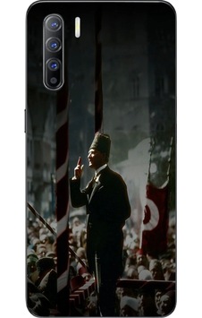 Oppo Reno 3 Uyumlu Atatürk Hitap Ediyor Baskılı Silikon Kılıf Renkli Oppo Reno 3 Uyumlu Atatürk Hitap Ediyor Baskılı Silikon Kılıf Renkli