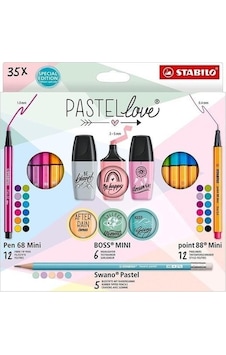 Stabilo Fosforlu Kalem Pastellove Mini Set 35 Li Eo77/5 9 / Stabilo