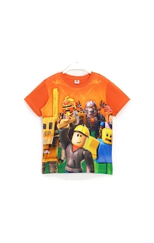 Roblox Karakterleri 3D Baskılı Erkek Çocuk Kısa Kollu Tişört Turuncu Roblox Karakterleri 3D Baskılı Erkek Çocuk Kısa Kollu Tişört Turuncu