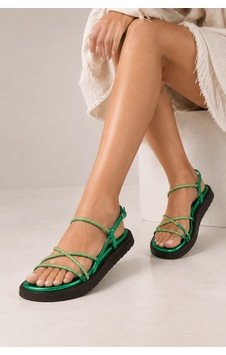 Selin Shoes Filin Taşlı Kadın Sandelet- Yeşil Selin Shoes Filin Taşlı Kadın Sandelet- Yeşil