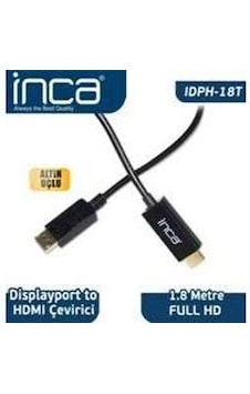 Inca Idph-18T Displayport To Hdmı Kablo 1.8Mt Inca Idph-18T Displayport To Hdmı Kablo 1.8Mt