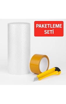 100 Cm X 25m Balonlu Naylon + Vege Koli Bandı + Maket Bıçağı Paketleme Seti 100 Cm X 25m Balonlu Naylon + Vege Koli Bandı + Maket Bıçağı Paketleme Seti