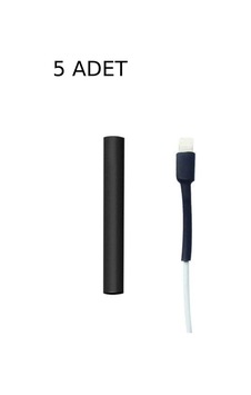 Iphone Şarj Kablosu Koruyucu Makaron 5 Adet 6 Cm Siyah Iphone Şarj Kablosu Koruyucu Makaron 5 Adet 6 Cm Siyah