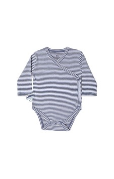 Organicera Organik Uzun Kollu Kimono Body,çizgili , Indigo Melange İndigo Organicera Organik Uzun Kollu Kimono Body,çizgili , Indigo Melange İndigo
