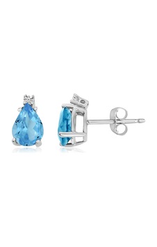 Pırlanta Altın Blue Topaz Damla Küpe Pırlanta Altın Blue Topaz Damla Küpe