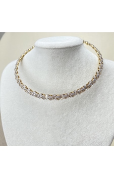 Choker Kolye Baget Su Yolu Esnek Kelepçe Model Yüksek Kalite 316 L Çelik 39 Cm Altın