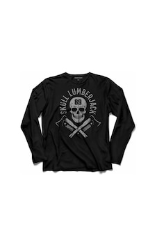 Lumberjack Balta Kuru Kafa Balta Skeleton Uzun Kollu Tişört Lumberjack Balta Kuru Kafa Balta Skeleton Uzun Kollu Tişört