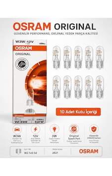 Osram T10 W3w 2821 Ampul 10'lu Paket 12v 3w W2.1x9.5d Park Lambası İç Aydınlatma Ampul Seti Osram T10 W3w 2821 Ampul 10'lu Paket 12v 3w W2.1x9.5d Park Lambası İç Aydınlatma Ampul Seti