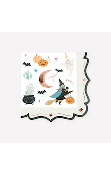 Meri Meri - Halloween - Süslü Kenarlı Cadılar Bayramı Büyük Peçete - L - 16 Adet 0 - 99