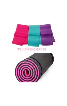 Pilates Yoga Matı Ve 3 - Lü Pilates Bandı Seti Direnç Hafif Orta Sert 3lü Set Pilates Lastiği Pembe Pembe Pilates Yoga Matı Ve 3 - Lü Pilates Bandı Seti Direnç Hafif Orta Sert 3lü Set Pilates Lastiği Pembe Pembe