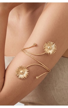 2'li Çiçek Desen Ayarlanabilir Çelik Pazu Bilekliği Gold 2'li Çiçek Desen Ayarlanabilir Çelik Pazu Bilekliği Gold