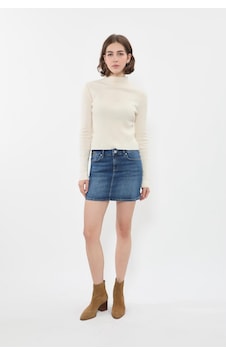 Blue White Kadın Jean Kısa Etek Koyu Mavi Xl Blue White Kadın Jean Kısa Etek Koyu Mavi Xl