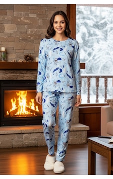 Remsa Kadın Desenli Comfort Pijama Takımı 0511 Mavi Mavi Remsa Kadın Desenli Comfort Pijama Takımı 0511 Mavi Mavi