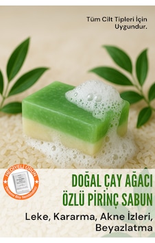 Leke Ve İzleri, Beyazlatıcı Etkili, Doğal Çay Ağacı Özü Pirinç Sabunu 110 Gr