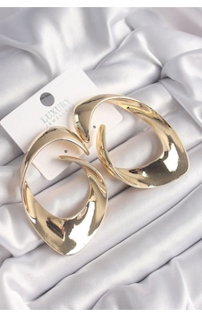 Pirinç Gold Renk Halka Model Vintage Kadın Küpe