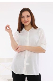 Polologin Butik Kadın Beyaz Uzun Kollu Gömlek Beyaz Polologin Butik Kadın Beyaz Uzun Kollu Gömlek Beyaz
