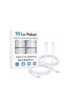 10'lu Paket Şarj Kablosu Çift Taraflı Type-c To Lightning 1 Metre
