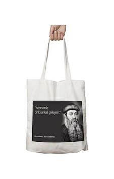 Art Hediye Johannes Gutenberg İsterseniz Önlü Arkalı Çekiyim İki Tarafı Kalıcı Baskılı Yıkanabilir Çanta Çok Renkli Art Hediye Johannes Gutenberg İsterseniz Önlü Arkalı Çekiyim İki Tarafı Kalıcı Baskılı Yıkanabilir Çanta Çok Renkli