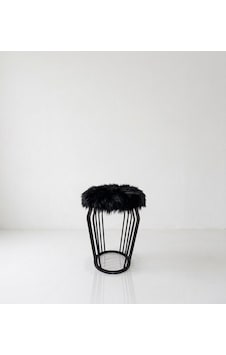 Wersace Siyah Metal Siyah Peluş Puf Wersace Siyah Metal Siyah Peluş Puf
