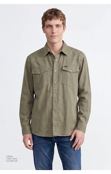 Lee %100 Pamuk Western Regular Fit Cepli Erkek Gömlek Ml24151482 Haki Lee %100 Pamuk Western Regular Fit Cepli Erkek Gömlek Ml24151482 Haki