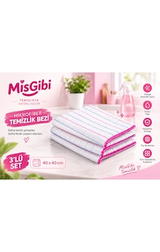 Misgibi Profesyonel 3'lü Mikrofiber Temizlik Bezi Kareli Doku, Güçlü Emicilik, İz Ve Tüy Bırakmayan Çok Amaçlı Bez Beyaz Misgibi Profesyonel 3'lü Mikrofiber Temizlik Bezi Kareli Doku, Güçlü Emicilik, İz Ve Tüy Bırakmayan Çok Amaçlı Bez Beyaz