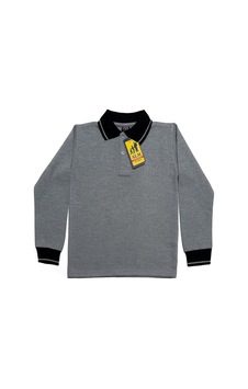 Kidsmadamiko Kız Çocuk Çizgi Polo Yaka Gri Kidsmadamiko Kız Çocuk Çizgi Polo Yaka Gri