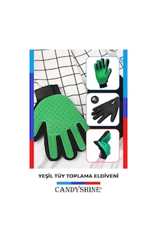 Candyshine Yeşil Kedi Köpek Tüy Toplayıcı Masaj Yapıcı Tarama Eldiveni