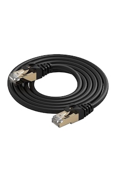 Sezginbilisim Cat8 Ethernet Kablosu 5 Metre 10 Gigabit/s 600 Mhz Premium Rj45 Metal Zırhlı Konnektör