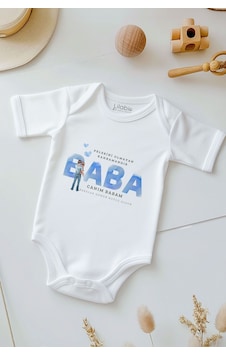 Lilabio %100 Pamuk Babalar Günü Bebek Body Zıbın Beyaz Lilabio %100 Pamuk Babalar Günü Bebek Body Zıbın Beyaz