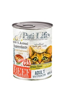 Pati Life Sığır Etli Yetişkin Kedi Konserve Maması 12 x 415 G