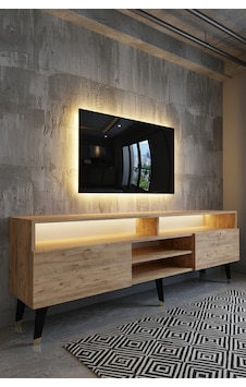 Resital Ledli Tv Sehpası - Led Işıklı - Gold Çam - Gl9030-6 Atlantikçam Resital Ledli Tv Sehpası - Led Işıklı - Gold Çam - Gl9030-6 Atlantikçam
