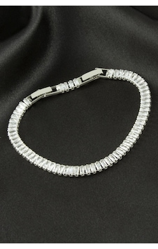Cosmotex Baget Zirkon Taşlı Lüks Kararmaz Bileklik 5 Mm-gümüş Rengi Çok Renkli Cosmotex Baget Zirkon Taşlı Lüks Kararmaz Bileklik 5 Mm-gümüş Rengi Çok Renkli
