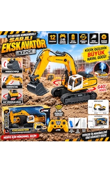 Uzaktan Kumandalı Şarjlı 12 Fonksiyonlu Ekskavatör Kepçe 2.4g 360 Dönebilen İş Makinesi Uzaktan Kumandalı Şarjlı 12 Fonksiyonlu Ekskavatör Kepçe 2.4g 360 Dönebilen İş Makinesi