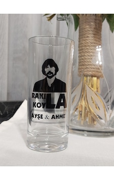 Kara Bilişim Rakı Bardağı Kişiye Özel yada Firmaya Özel Baskı