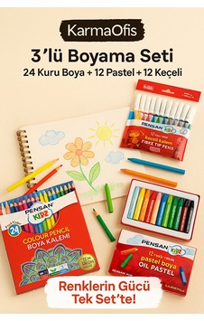 3 Lü Boyama Seti 24 Renk Kuru Boya+12 Renk Pastel Boya+12 Renk 3 Lü Boyama Seti 24 Renk Kuru Boya+12 Renk Pastel Boya+12 Renk