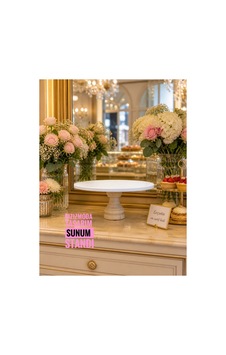 Tasarım Tabak Sunum Standı Düzenleyici Cupcake Standı Beyaz Tasarım Tabak Sunum Standı Düzenleyici Cupcake Standı Beyaz